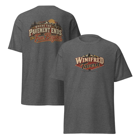 Unisex Classic Tee — Where the Pavement Ends — Winifred Tavern merch
